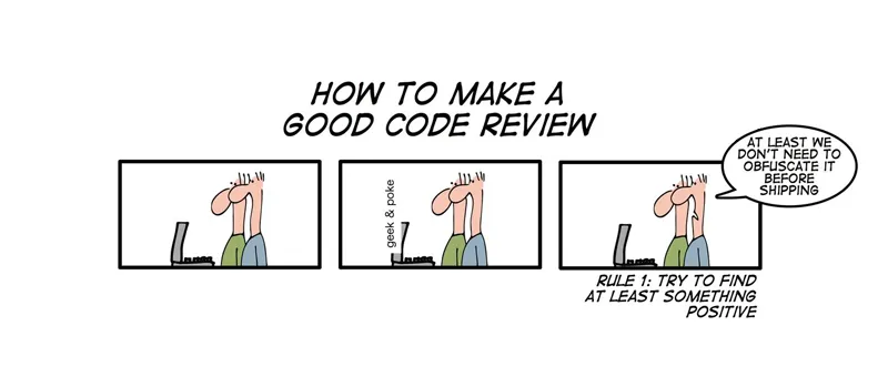 Code review compliment sandwich illustration