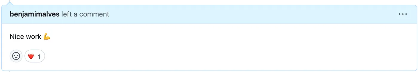 Example Appreciation Comment